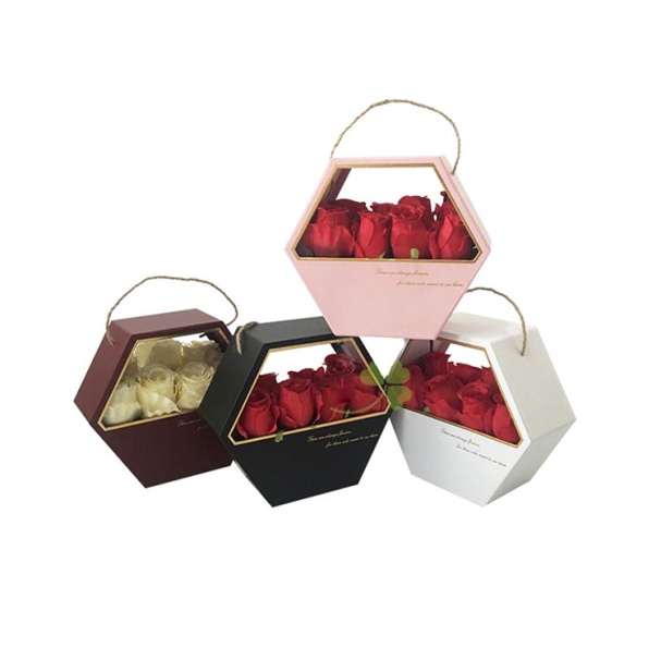 flower box with die-cutting window