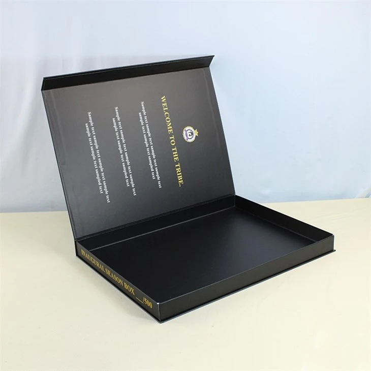 Black Gold Book Shape Magnetic Box